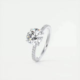3 Carat Round Lab Grown Diamond Engagement Ring, White Gold