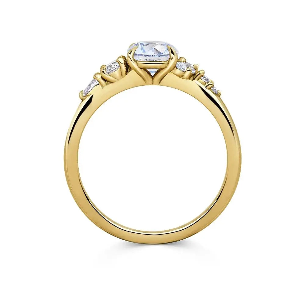 3 Carat Round Lab Grown Diamond Ring IGI 18K Yellow Gold - Future Jewelry