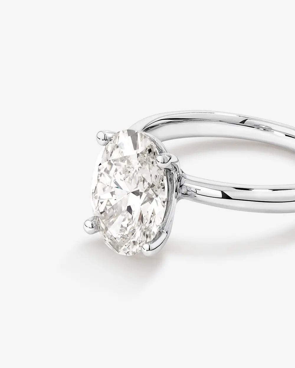 3 Carat Round Lab Grown Diamond Solitaire Ring, angled view - Future Jewelry