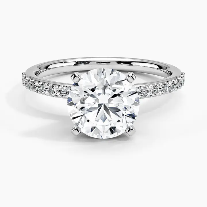 Solitaire Diamond Hidden Halo Engagement Ring in 18K Gold - Future Jewelry