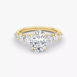 3 Carat Oval Lab Grown Diamond Engagement Ring, 14K Yellow Gold