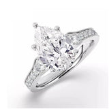 3.10 Carat Pear Lab Grown Diamond Engagement Ring, Platinum