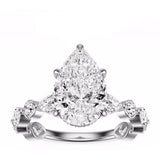 3.10 Carat Pear Lab Grown Diamond Ring, White Gold