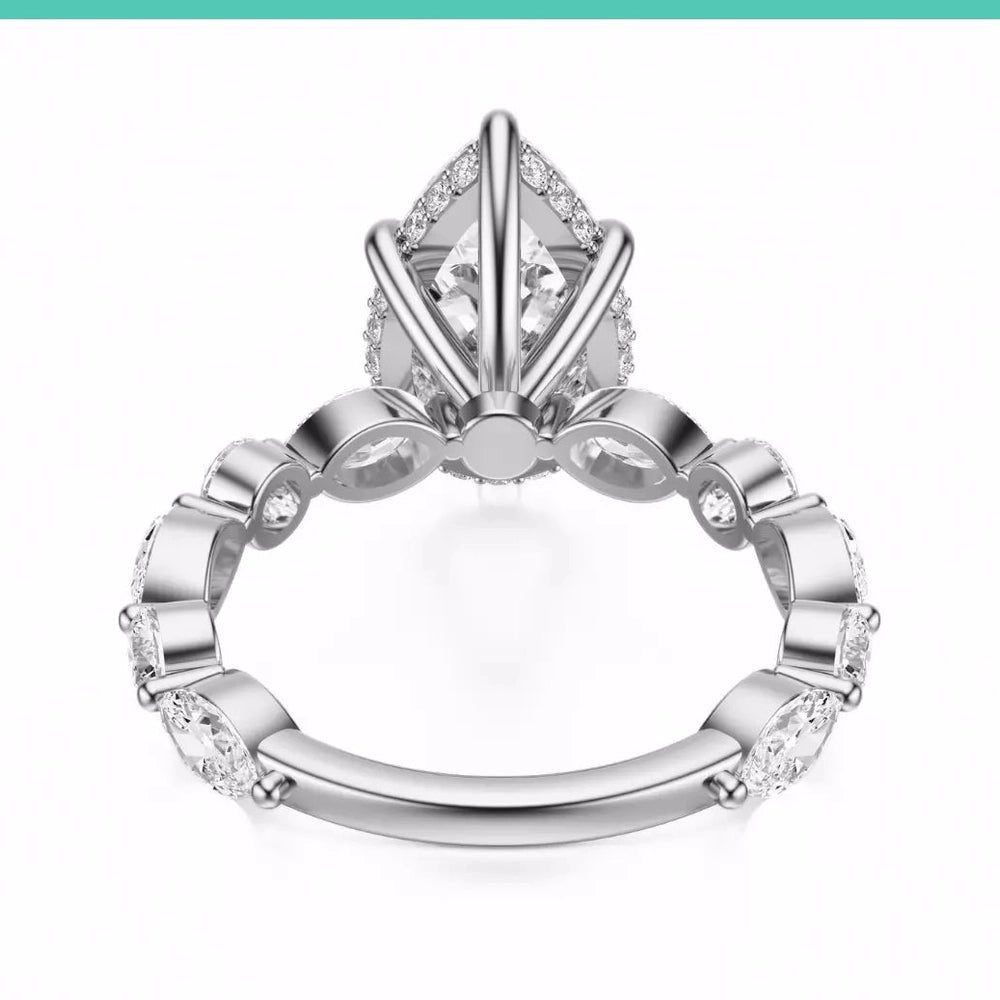 3.10 Carat Pear Cut Lab Grown Diamond Ring in White Gold - Future Jewelry