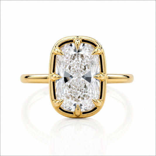 3 Carat Diamond Ring | Oval Lab Grown Diamond Ring in 14K Gold, F VS1 IGI Certified - Future Jewelry