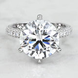 3 Carat Round Lab Grown Diamond Engagement Ring, 14K White Gold