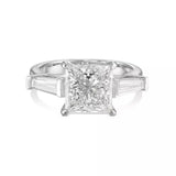 3.3 Carat Lab Grown Diamond Engagement Ring, 14K White Gold