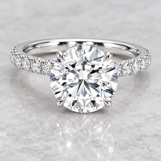 3.30 Carat Lab Grown Diamond Solitaire Engagement Ring in 14K White Gold - Future Jewelry