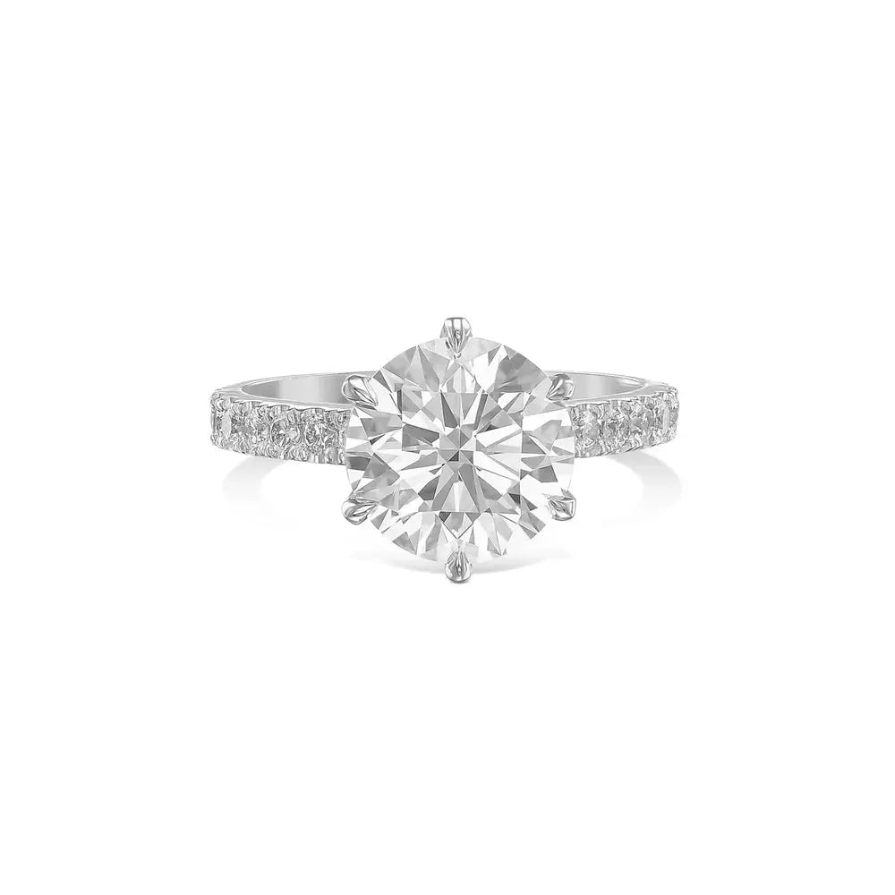 3.35 Carat Round Cut Lab Grown Diamond Engagement Ring in 14K Gold, Certified - Future Jewelry