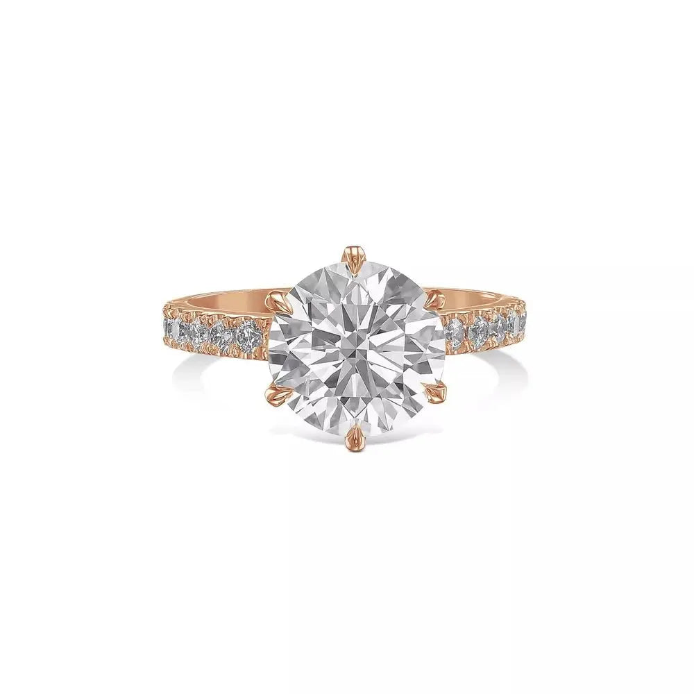 3.35 Carat Round Cut Lab Grown Diamond Engagement Ring in 14K Gold, Certified - Future Jewelry