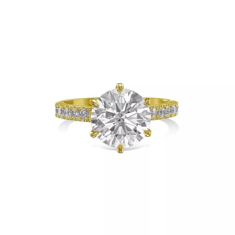 3.35 Carat Round Cut Lab Grown Diamond Engagement Ring in 14K Gold, Certified - Future Jewelry