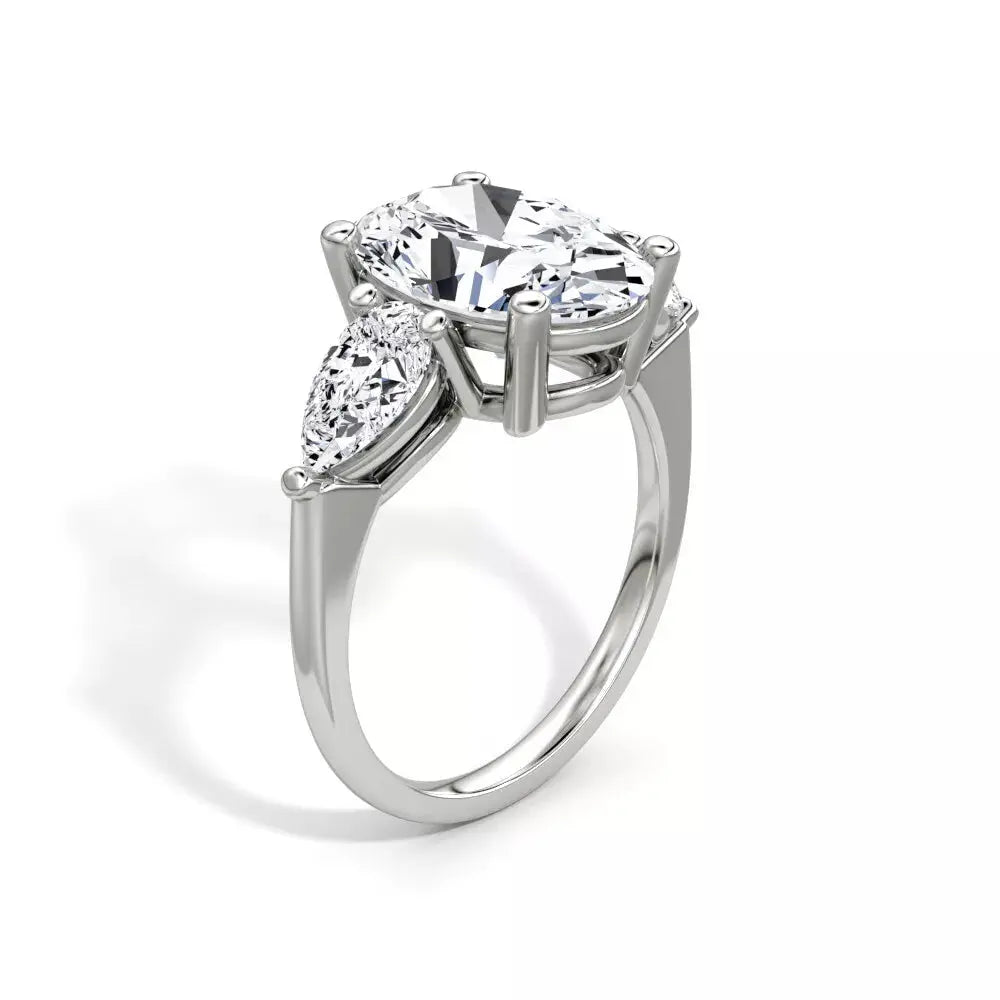 3.70 Carat Round Cut Lab Grown Diamond Engagement Ring in 14K White Gold - Future Jewelry