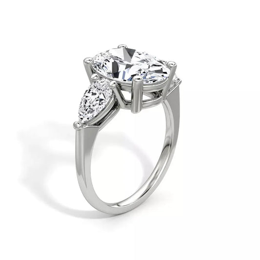 3.70 Carat Round Cut Lab Grown Diamond Engagement Ring in 14K White Gold - Future Jewelry