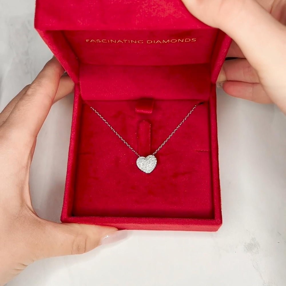 3/8 Carat Round Cut Lab Grown Diamond Cluster Classic Heart Pendant 925 Sterling Silver/10K Gold For Her With 18 Inch Chain - Future Jewelry