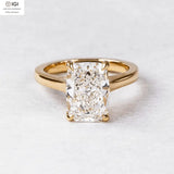 3.80 Carat Cushion Lab Grown Diamond Ring, 14K or 18K Gold