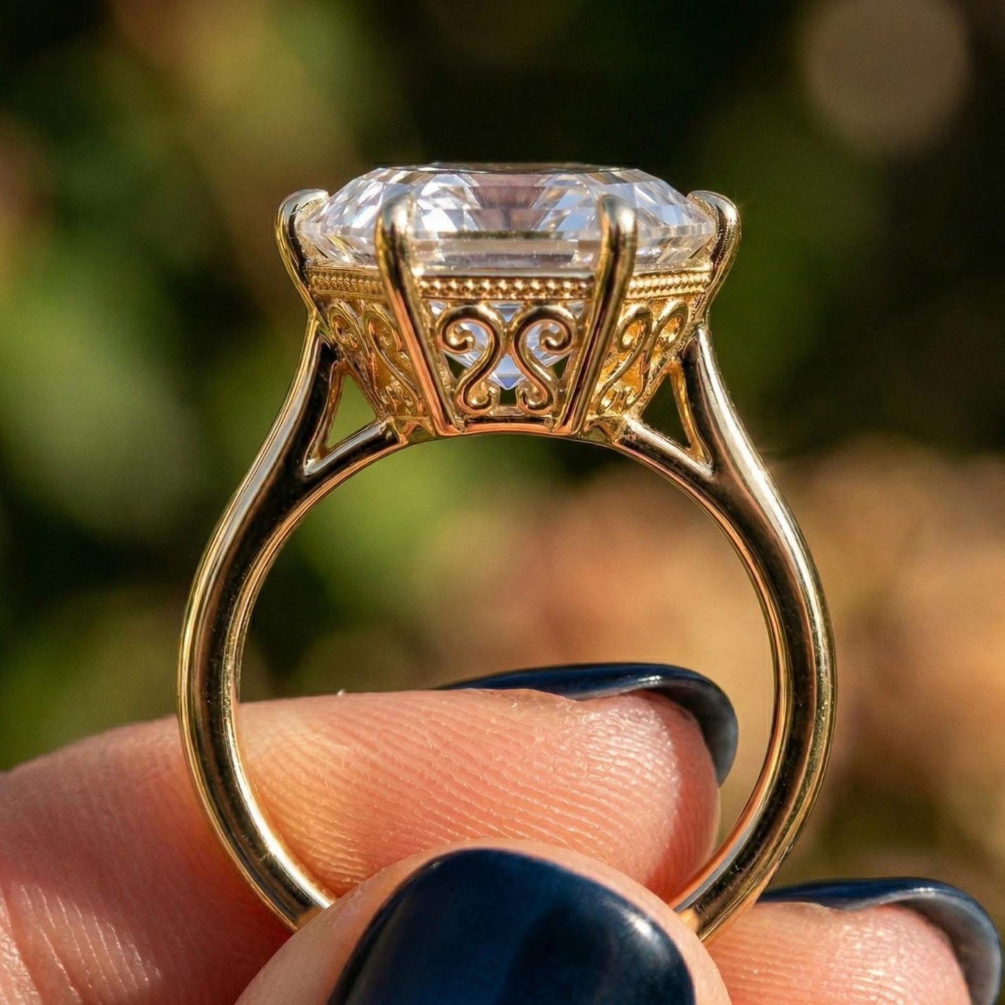The Infinity Hex™ Limited Edition 1 of 500 | LG 5 Carat Hexagon Step Cut Lab Grown Diamond Engagement Ring 14K Yellow Gold IGI Certified