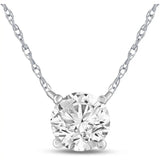 4 Carat Lab Grown Diamond Solitaire Pendant Necklace, 14K Gold
