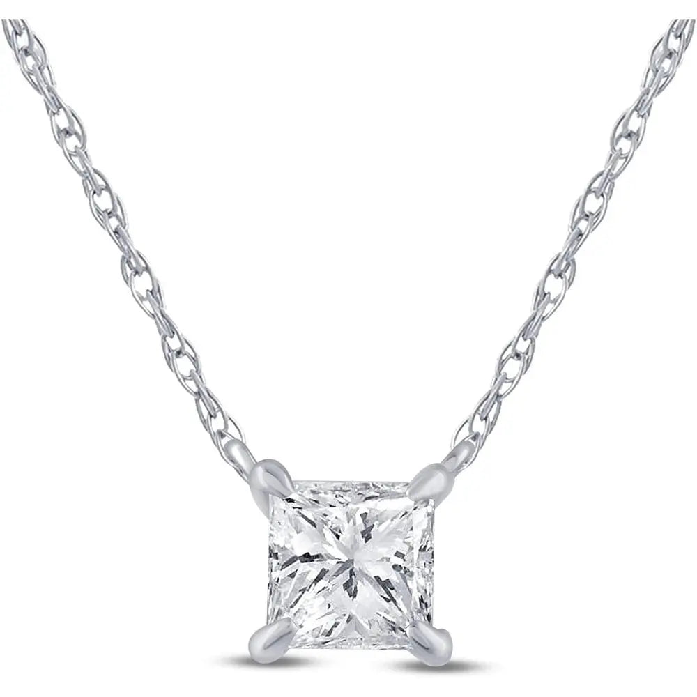 4 Carat Diamond Necklaces for Women | F, VS Lab Grown Solitaire Diamond Necklace Pendants | Solid Gold Chain Included | Variety of Shapes to Choose From