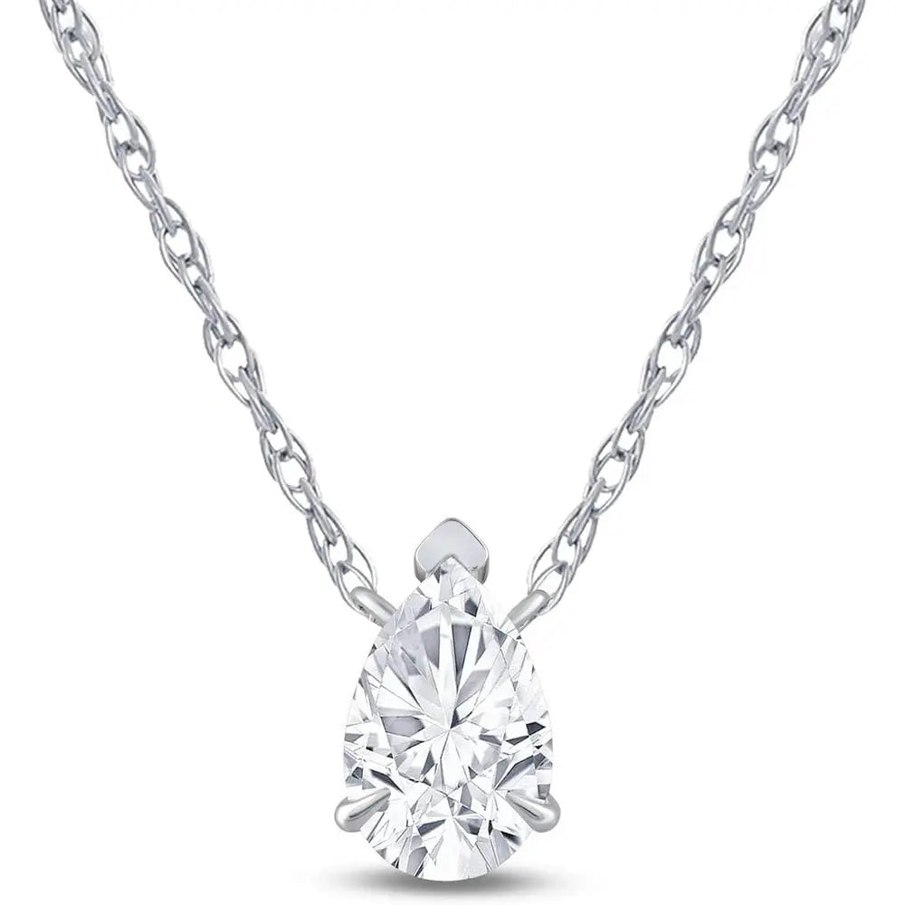 4 Carat Diamond Necklaces for Women | F VS Lab Grown Solitaire Diamond Necklace Pendants | Solid Gold Chain Included | Variety of Shapes to Choose From - Future Jewelry