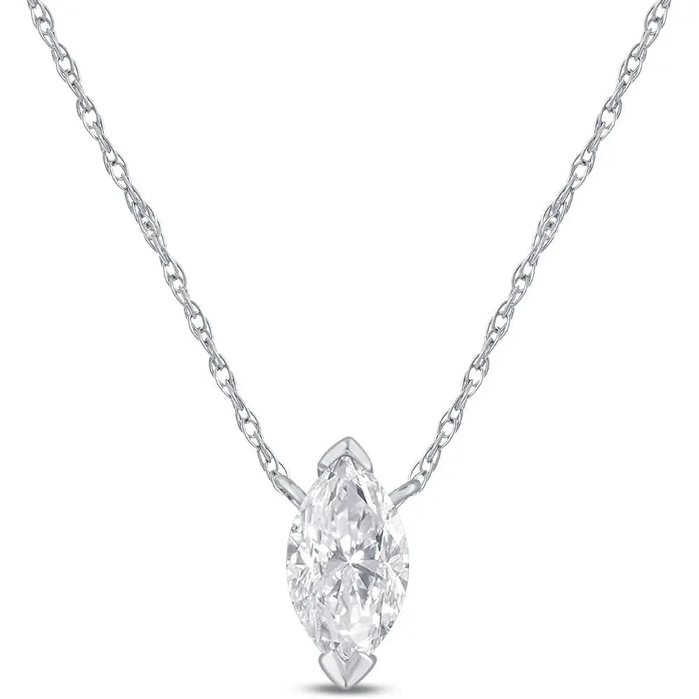 4 Carat Diamond Necklaces for Women | GH VS/SI Lab Grown Solitaire Diamond Necklace Pendants | Solid Gold Chain Included | Variety of Shapes to Choose From