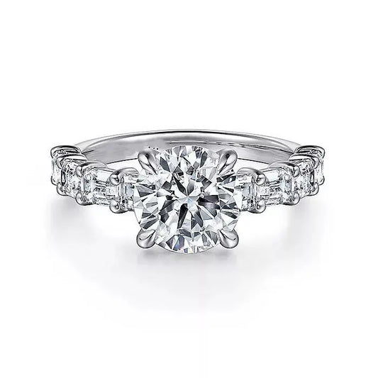 4 Carat Diamond Ring in 14K or 18K White Gold - Future Jewelry