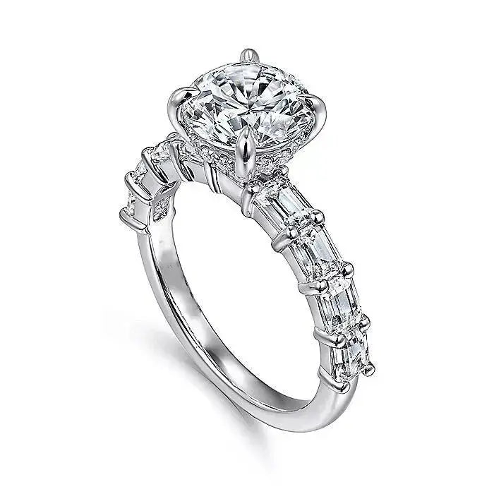 4 Carat Diamond Ring in 14K or 18K White Gold - Future Jewelry