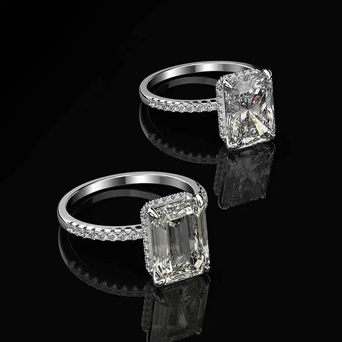 4 Carat Emerald Cut Lab Grown Diamond Engagement Ring in 14K White Gold, IGI Certified - Future Jewelry