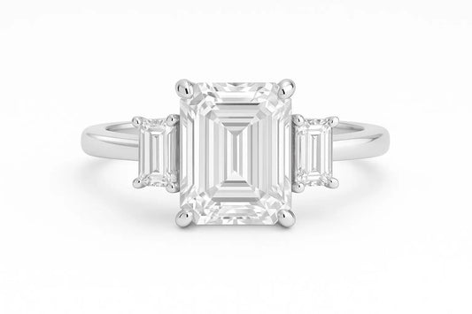 4 Carat Lab Grown Diamond Engagement Ring with Stones on the side