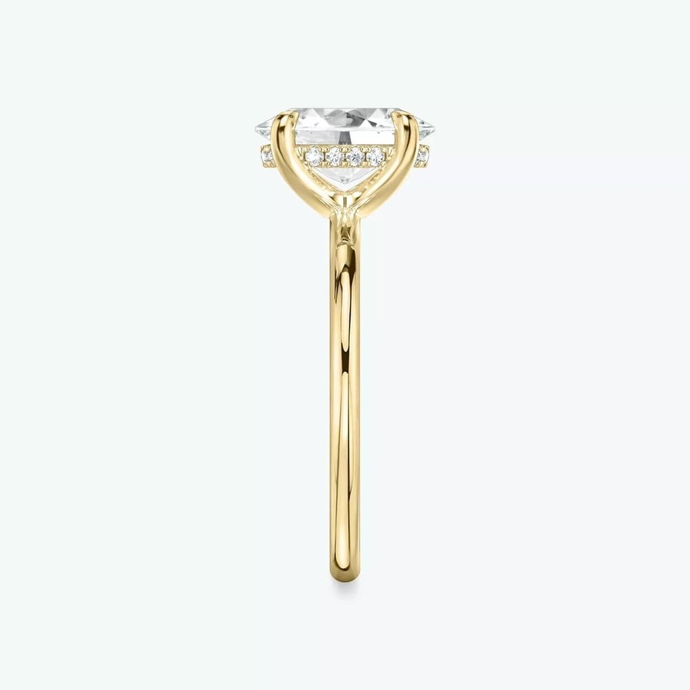 4 Carat Oval Cut Lab - Created Diamond Hidden Halo Engagement Ring in 14k Yellow Gold - Future Jewelry