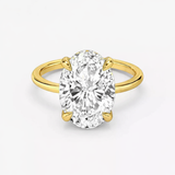 4 Carat Oval Lab Grown Diamond Engagement Ring, 14K Yellow Gold