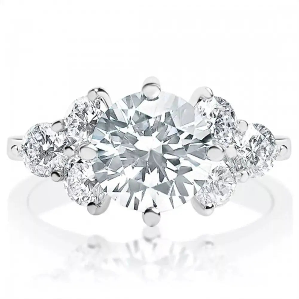 4 Carat Round Lab Grown Diamond Ring IGI 14K Gold Options - Future Jewelry
