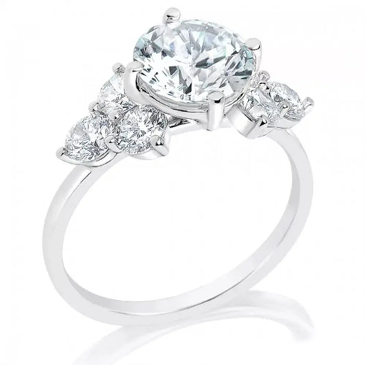 4 Carat Round Lab Grown Diamond Ring IGI 14K Gold Options - Future Jewelry