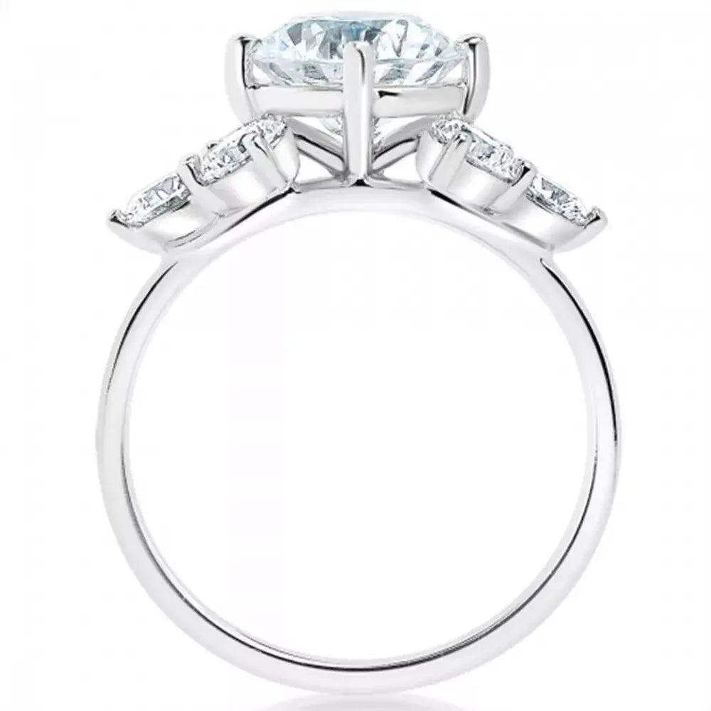 4 Carat Round Lab Grown Diamond Ring IGI 14K Gold Options - Future Jewelry