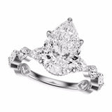 4.10 Carat Pear Lab Grown Diamond Engagement Ring, Platinum