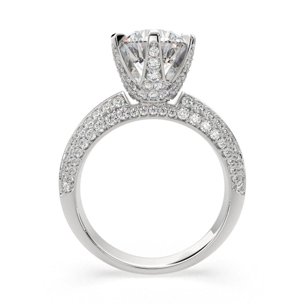 4.25 Carat Round Diamond Ring SI1 F 14K White Gold - Future Jewelry