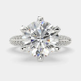 4.25 Carat Round Diamond Ring, 14K White Gold