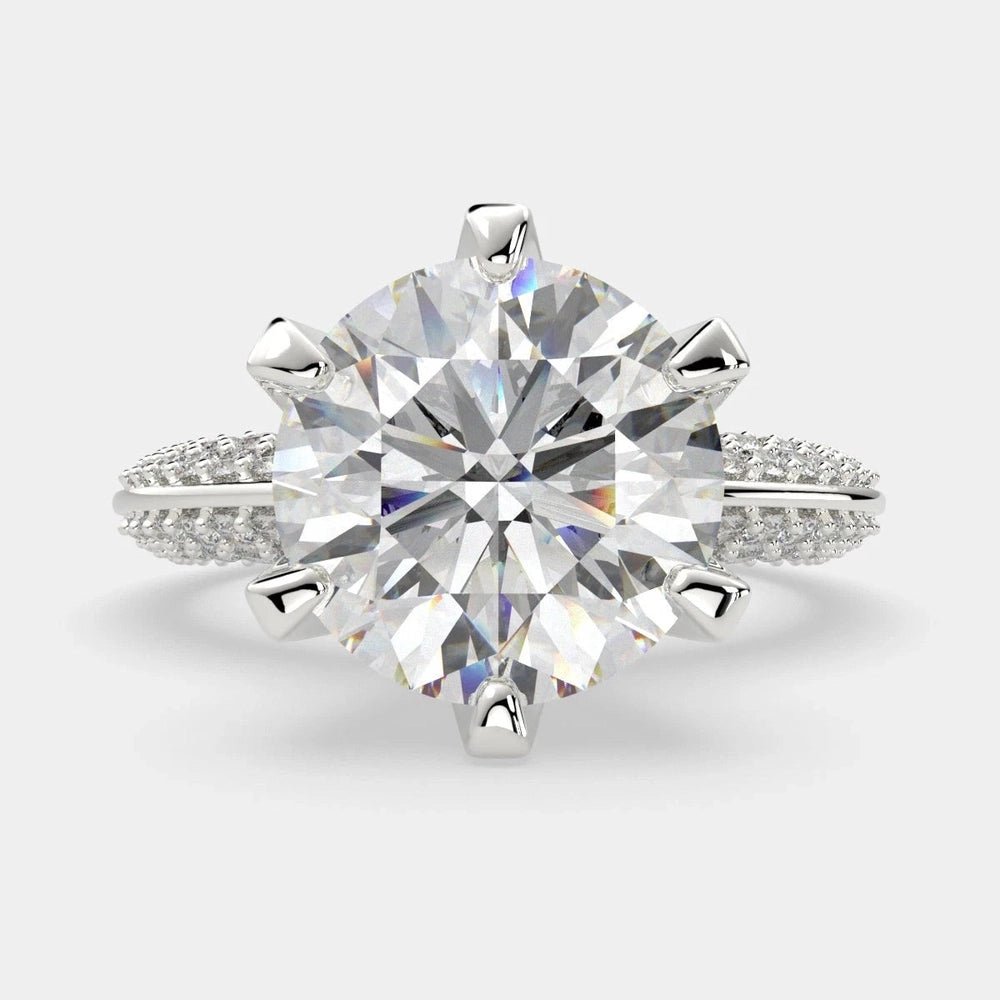 4.25 Carat Round Diamond Ring SI1 F 14K White Gold - Future Jewelry