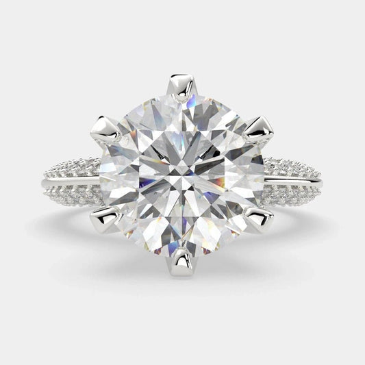 4.25 Carat Round Diamond Ring SI1 F 14K White Gold - Future Jewelry