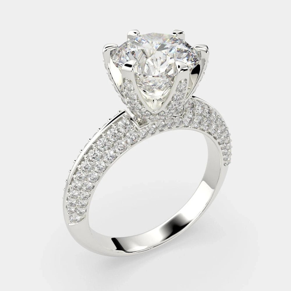4.25 Carat Round Diamond Ring SI1 F 14K White Gold - Future Jewelry