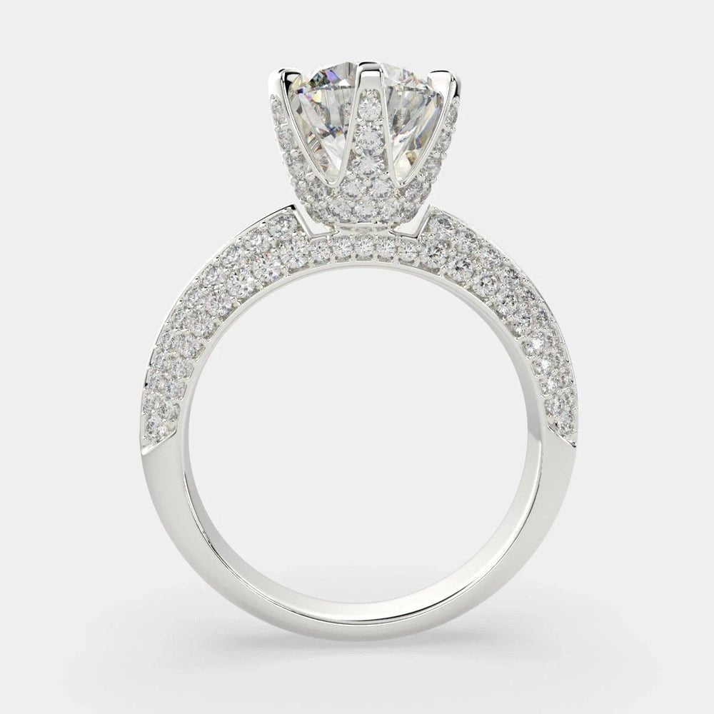 4.25 Carat Round Diamond Ring SI1 F 14K White Gold - Future Jewelry