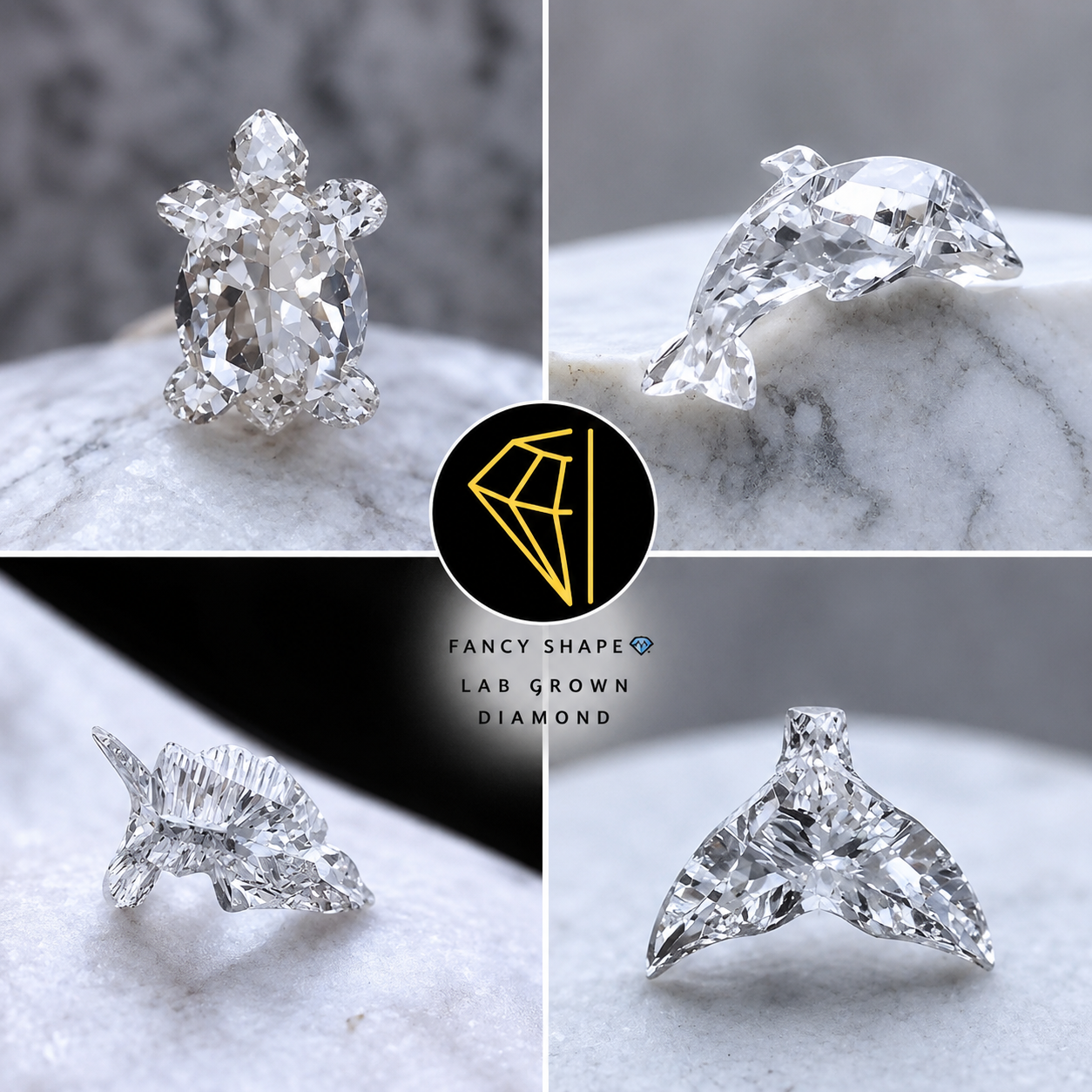 Custom Laser Diamond Cut - Available in any Shape in White or Yellow Gold for Bracelets, Necklaces, Earrings or Rings