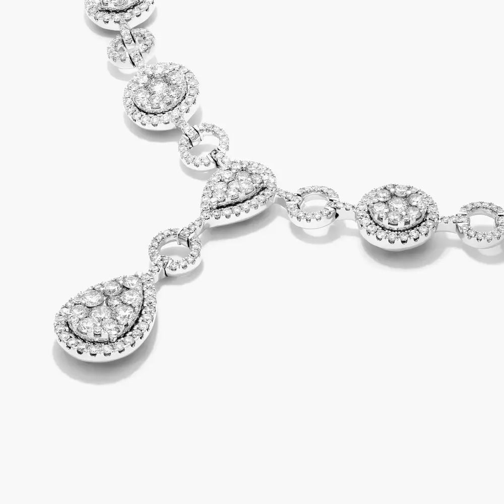 5.10 Carat Lab Grown Diamond Necklace in 14K White Gold, close-up - Future Jewelry