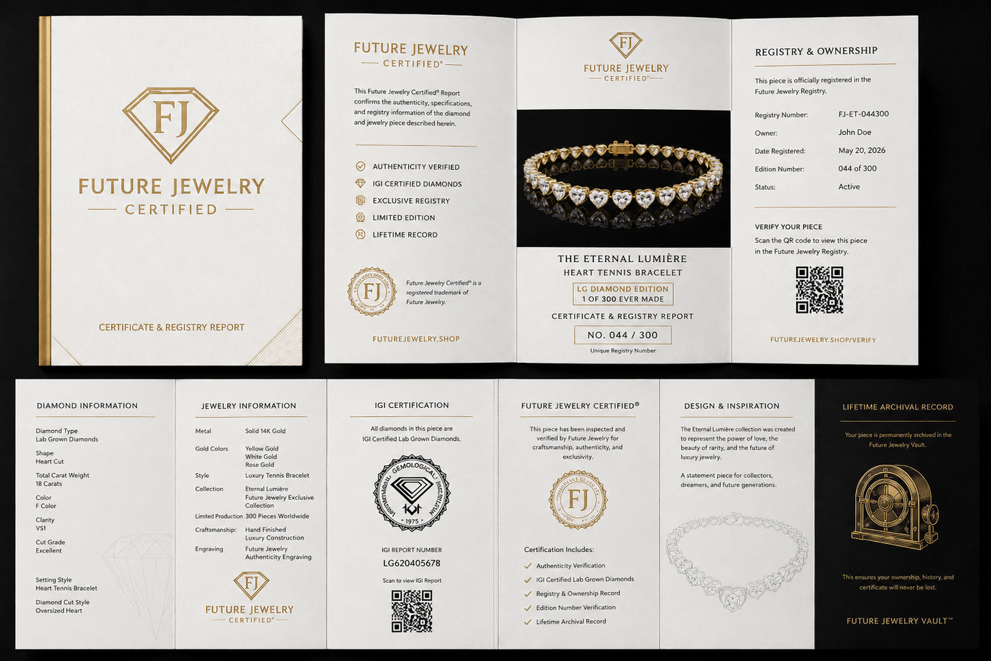 The Eternal Lumière Heart Tennis Bracelet – LG Diamond Edition | 1 of 300