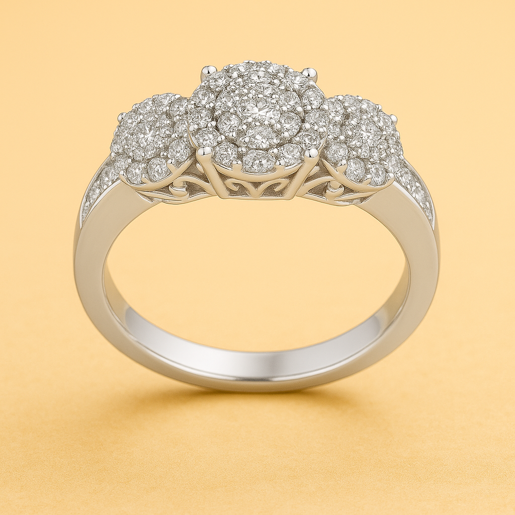 Diamond ring with a yellow background