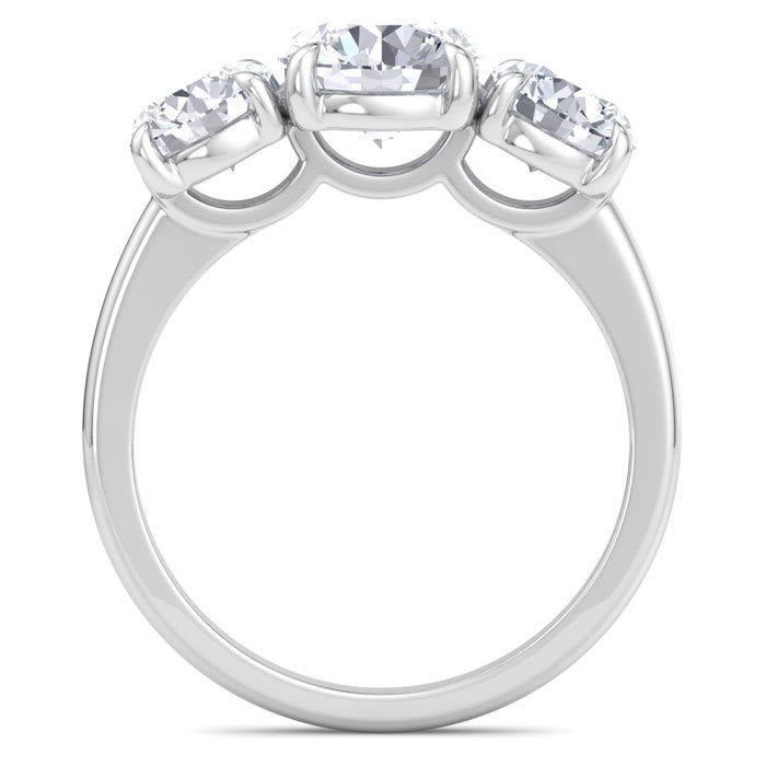 3 Carat Diamond Wedding Band in 14K Yellow Gold or White Gold | Three Stone Lab Grown Diamond Ring | IGI Certified