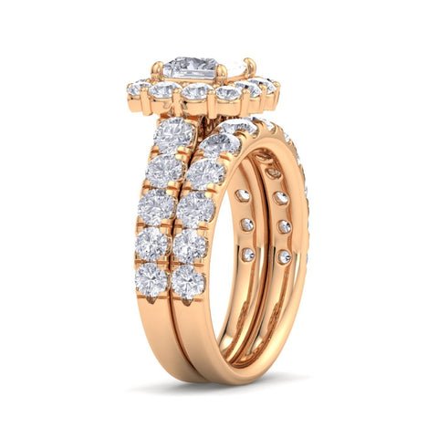 5Ct Princess Cut Diamond Engagement Matching Wedding Ring Set 10k Gold Lab Grown – Inspired by Pompeii3 - Future Jewelry