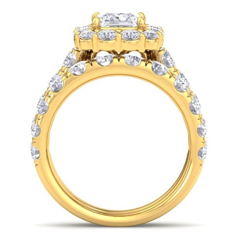 5Ct Princess Cut Diamond Engagement Matching Wedding Ring Set 10k Gold Lab Grown – Inspired by Pompeii3 - Future Jewelry