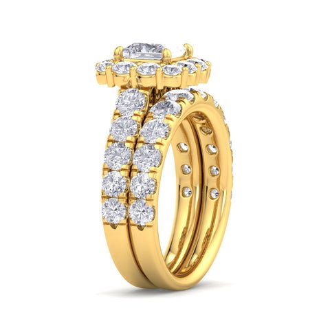 5Ct Princess Cut Diamond Engagement Matching Wedding Ring Set 10k Gold Lab Grown – Inspired by Pompeii3 - Future Jewelry
