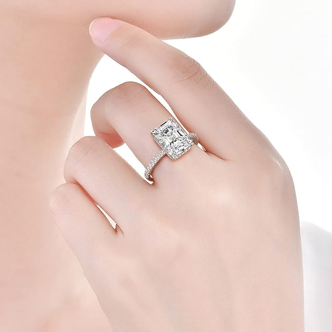 4 Carat Emerald-Cut Solar Diamond Engagement Ring – IGI Certified, 14K White Gold