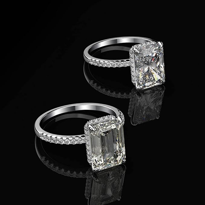 4 Carat Emerald-Cut Solar Diamond Engagement Ring – IGI Certified, 14K White Gold